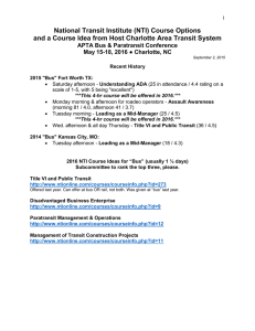 (NTI) Course Options and a Course Idea from Host Charlotte Area