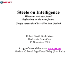 Steele on Intelligence What can we know, how?