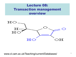 Lecture 10 - Transaction management overview