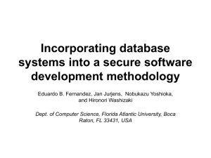 Incorporating database systems into a secure software development