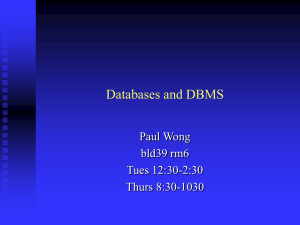 Databases and DBMS