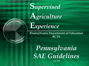 SAE PowerPoint - Pennsylvania FFA