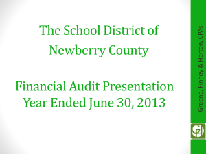 The School District of Newberry County – Financial Audit