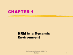 Chapter 1 - HRM in a Dynamic Environment