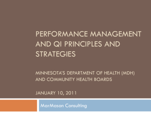 Performance Management and QI Principles and Strategies