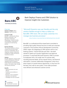 Metia CEP Universal Bank Deploys Strategic CRM/Finance Solution