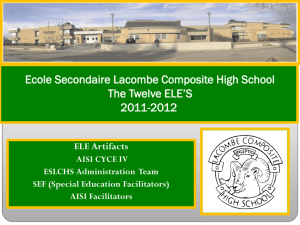 AISI Facilitators Ecole Secondaire Lacombe Composite High School