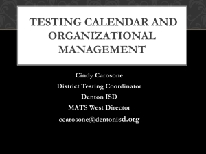 Testing Calendars - Texas Statewide Network of Assessment