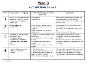 Year 3 weekly