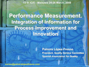 Performance Measurement. Integration of Information for Process