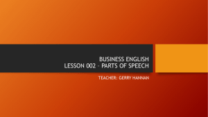 002 – business english – parts of speech
