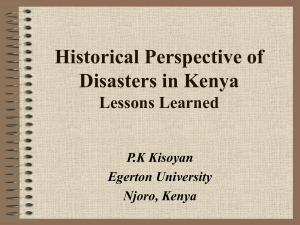 Natural Disasters in Kenya Historical Perspective