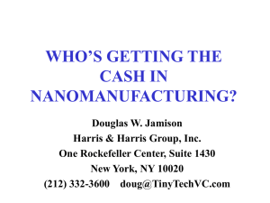 who's getting the cash in nanomanufacturing?