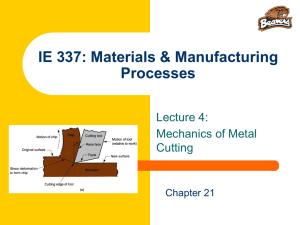 IE 337: Introduction to Manufacturing Systems