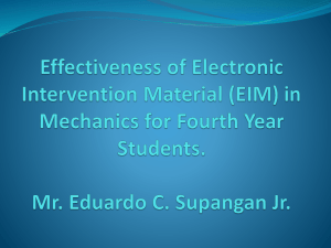 Effectiveness of Electronic Intervention Material
