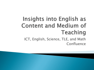Insights into English as Content and Medium