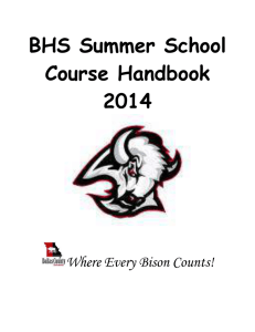 BHS Summer School Registration Worksheet 2014
