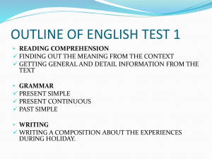 outline of english test , grade 8, 2012
