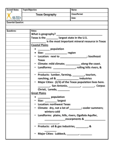 Texas Geography Cornell Notes Sheet