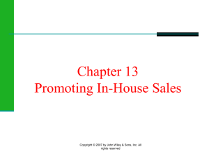Chapter 13 Promoting In-House Sales