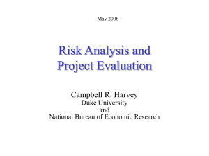 Risk Analysis and Project Evaluation