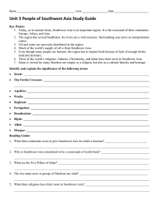 Unit 3 People of Southwest Asia Study Guide