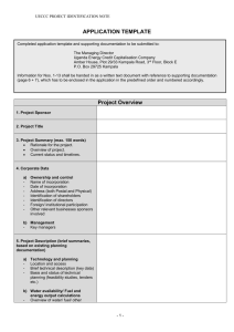 PROJECT APPLICATION TEMPLATE