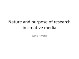 Nature and purpose of research in creative media