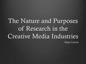 The Nature and Purposes of Research in the Creative Media