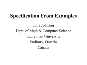 Specification From Examples