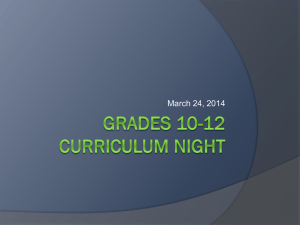 Grades 10-12 Curriculum Night