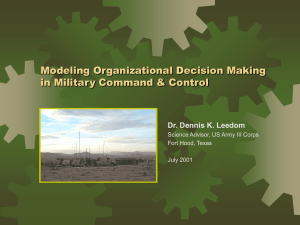 Modeling Organizational Decision Making in Military Command