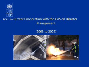 6 Year Cooperation with the GoS on Disaster Management