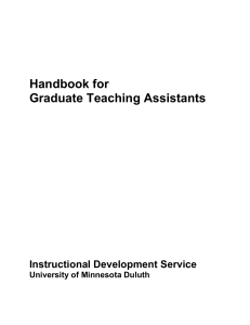 Handbook for Graduate Teaching Assistants
