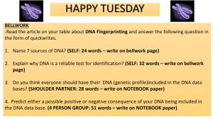 DNA Fingerprinting PowerPoint