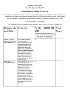 Expository Essay Rubric Due Date: December 14th, 2011 You must