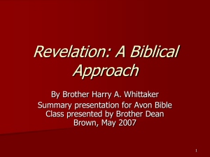 Summary of Revelation: A Biblical Approach by Brother H.A. Whittaker