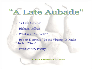 "A Late Aubade" Power Point Presentation