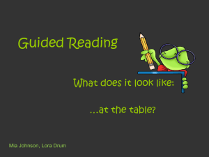Guided Reading at the Table
