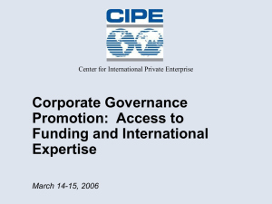 Access to Funding and International Expertise