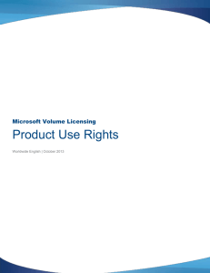 Microsoft Volume Licensing Product Use Rights