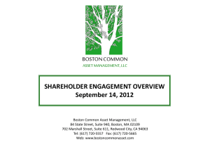 Boston Common Shareholder Engagement Overview - 9-14