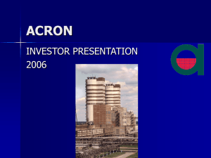 Acron Holding Investor Presentation, 2006