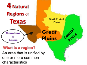 4 Natural Regions of Texas Coastal Plains