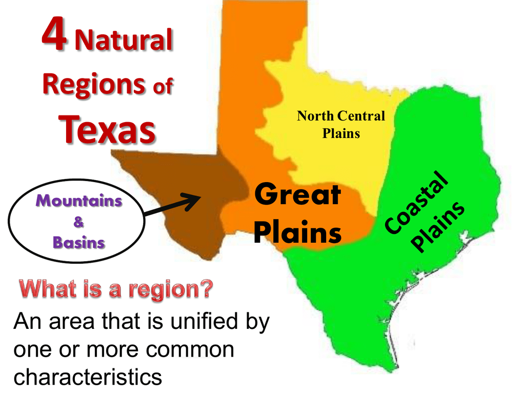 Geographic Regions Of Texas Map