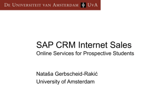 SAP CRM Internet Sales Online Services for Prospective