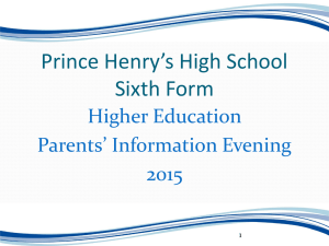 CEW-Higher Education Talk - Prince Henry's High School
