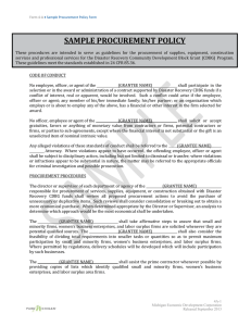 4-A Sample Procurement Policy - Michigan Economic Development