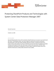 Protecting SharePoint Products and Technologies