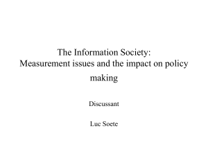 The Information Society: Measurement issues and the impact on